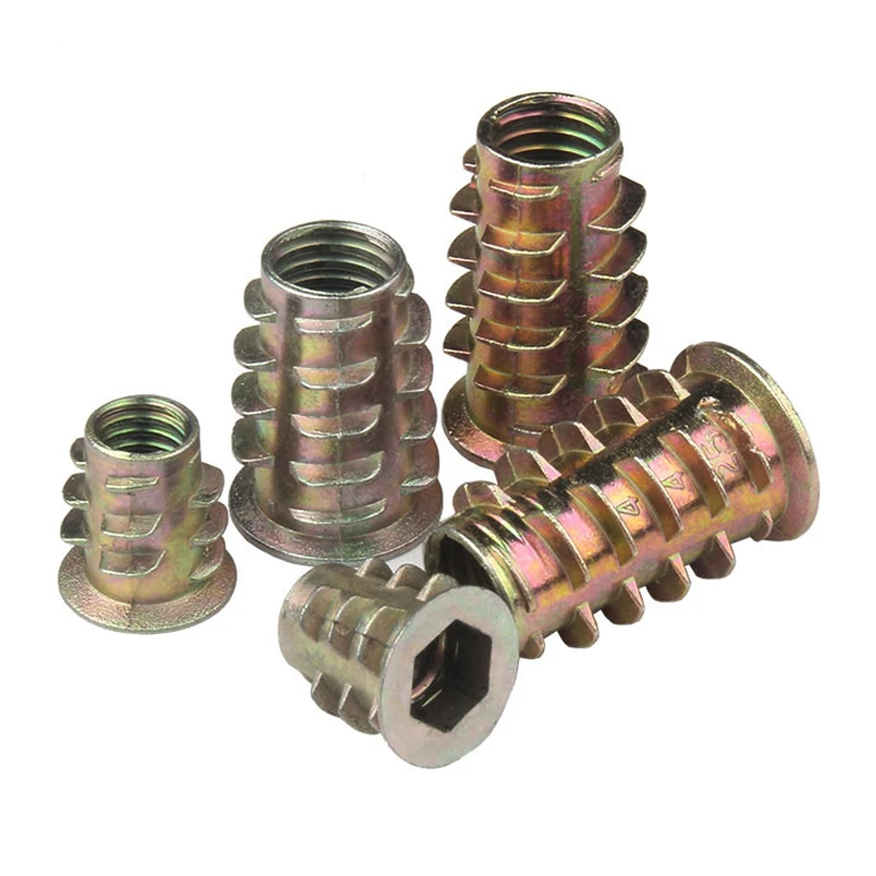 1/4  3/8  5/16 M4 M5 M6 M8  Furniture Nut Zinc Alloy Hex Drive Insert Nuts  Woodworking Wood Insertnut for Table Desk Chair Bed