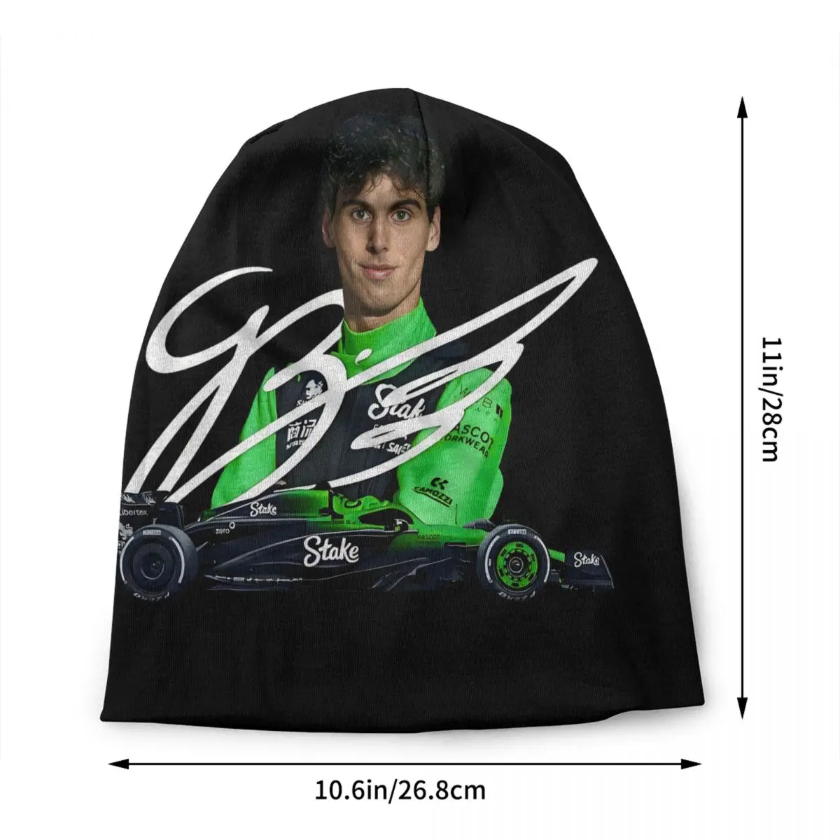 Streetwear Winter Warm Knit Hats Unisex Adult F1 Gabriel Bortoleto Brazilian Racing Driver Skullies Beanies Caps Bonnet Hats view 2