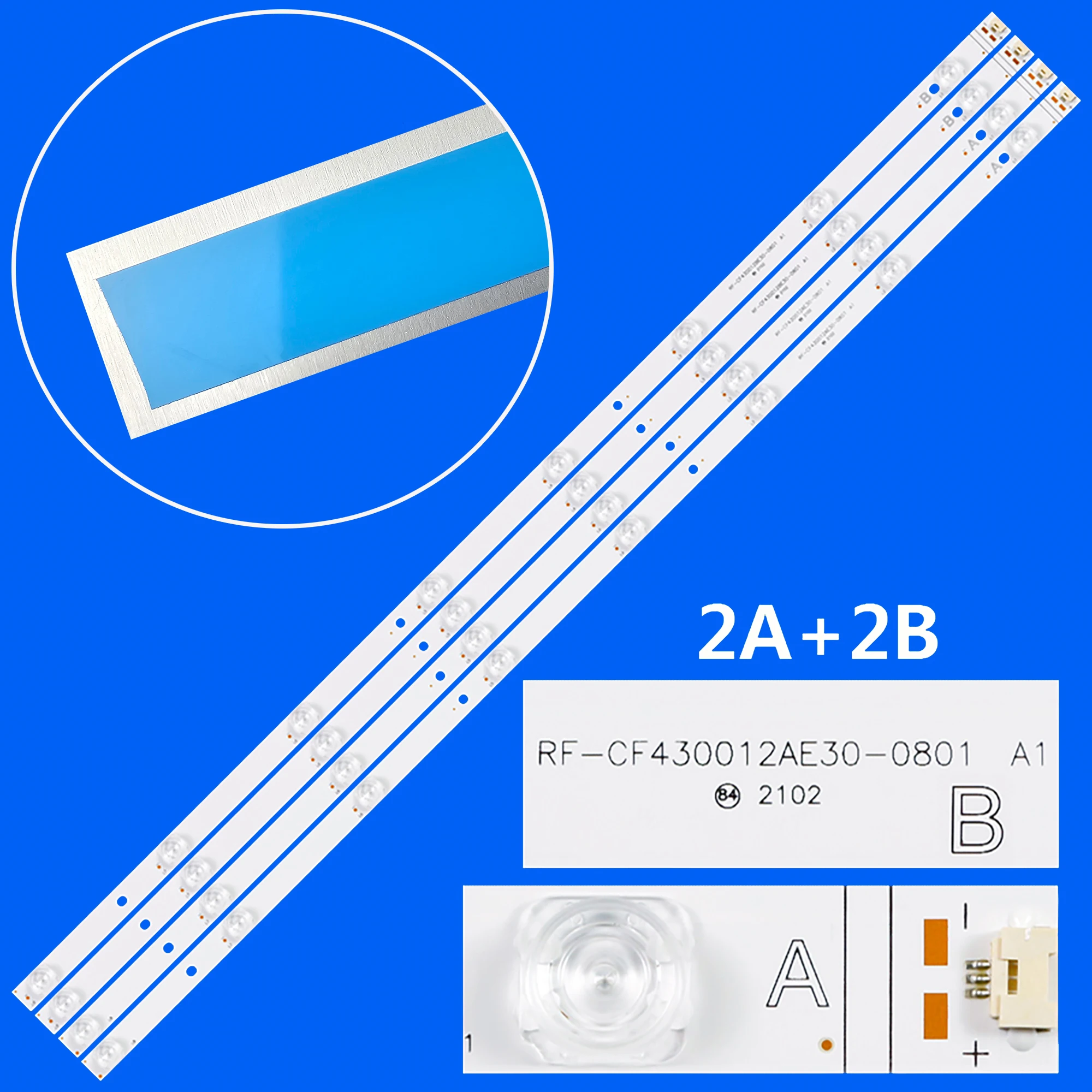 LED Backlight strip for QLED43UHDS 43QA4C63DB 43UL4B63 43QF5D53DG LT-43VAQ6235 LT-43VAQ7100 43HAQ7351 43-FUG-9070 QLED430D700