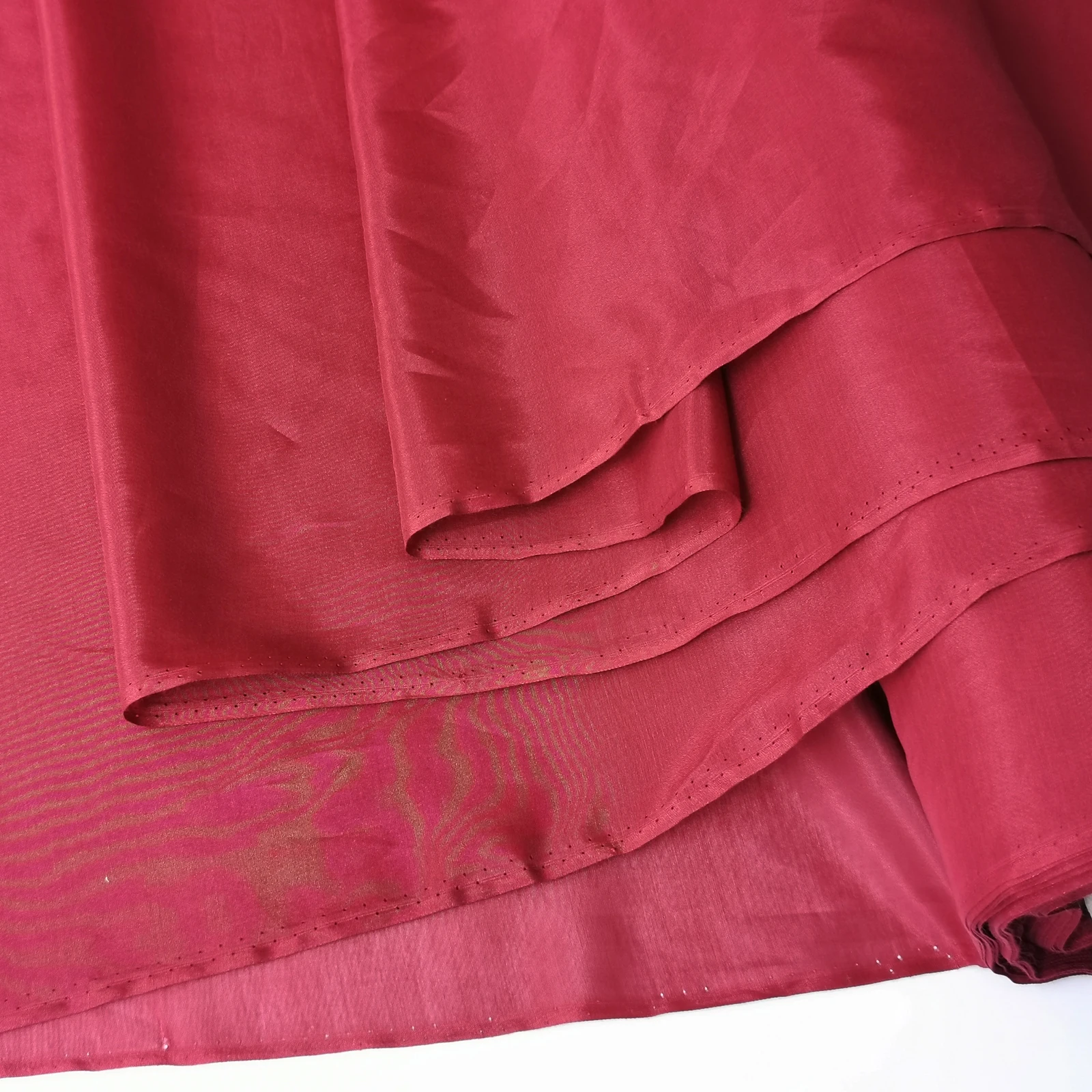 50cm*140cm Burgundy Color 70% Mulberry Silk 30% Cotton 9 momme Lining Fabric Solid Colors