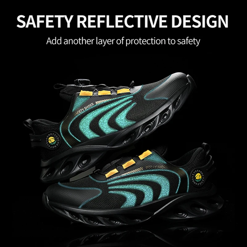 2023 New Rotary Buckle Women Men Safety Shoes Work Boots Safety Steel Toe Shoes Anti-smash Work Sneakers Indestructible Shoes