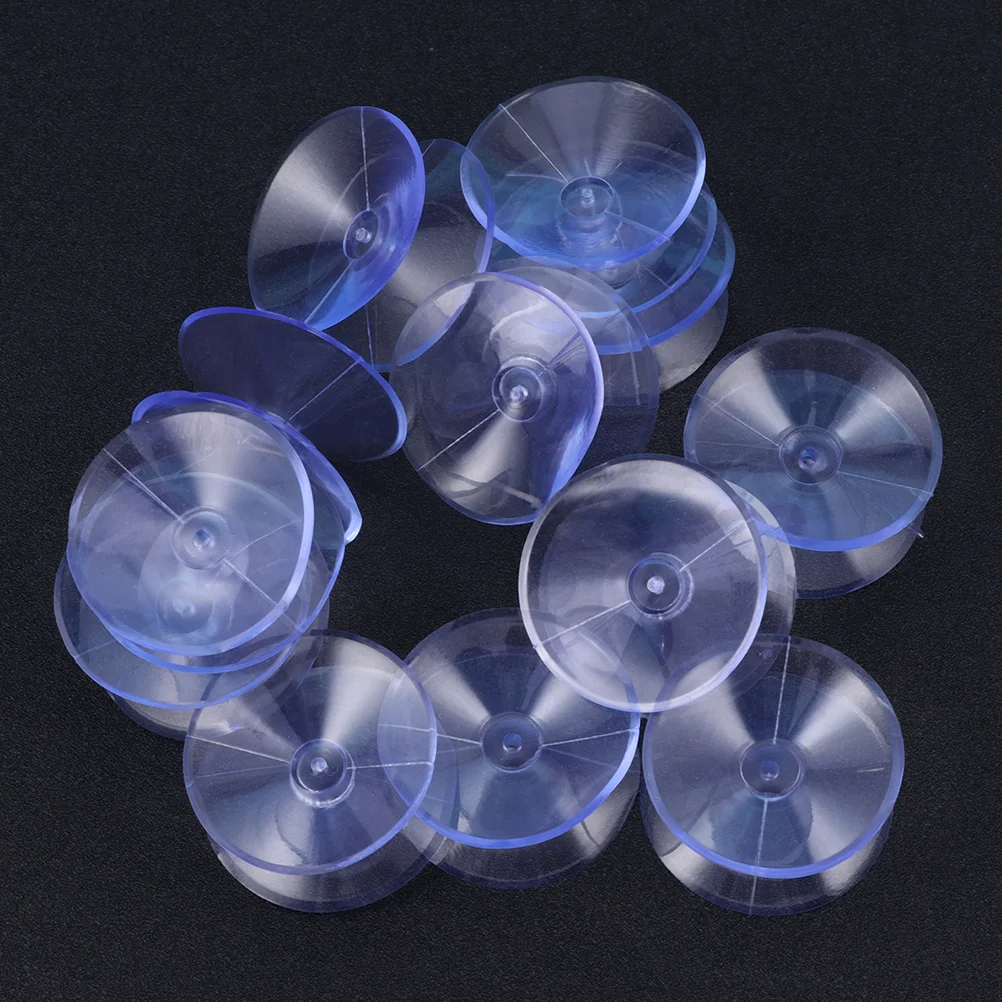 

48 Pcs Double-sided Suction Cups Silicone Suckers Without Hooks Rubber Pads for Glass Multi-purpose Transparent