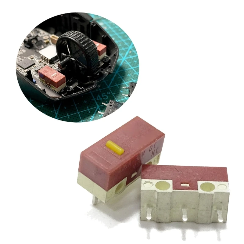 2/10Pcs สำหรับ HUANO แผ่น Micro (30M คลิก) เม้าส์ Microswitch ชุดสีเหลือง Dot Silver Connector 3Pins