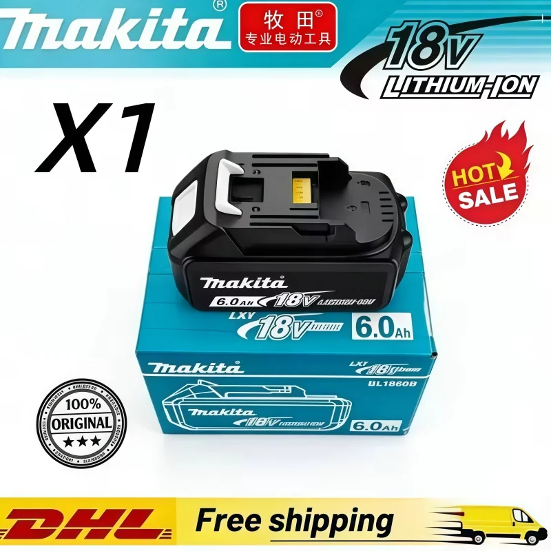 Batterie 18V Makita BL1860 6AH 100% originale, outils électriques Li-ion, remplacement LXT BL1850 BL1840 pour tournevis 18V avec BMS 18V