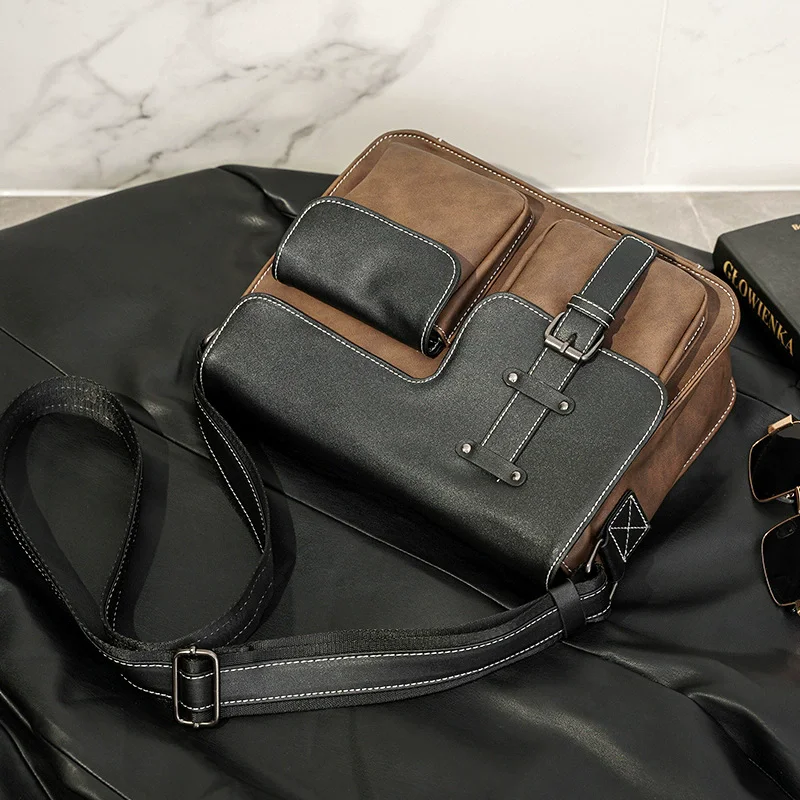 أعلى الأصلي جلد البقر حقيبة ساعي جودة عالية حقيبة كتف جلدية حقيقية الرجال الفاخرة Crossbody خمر حقيبة أعمال