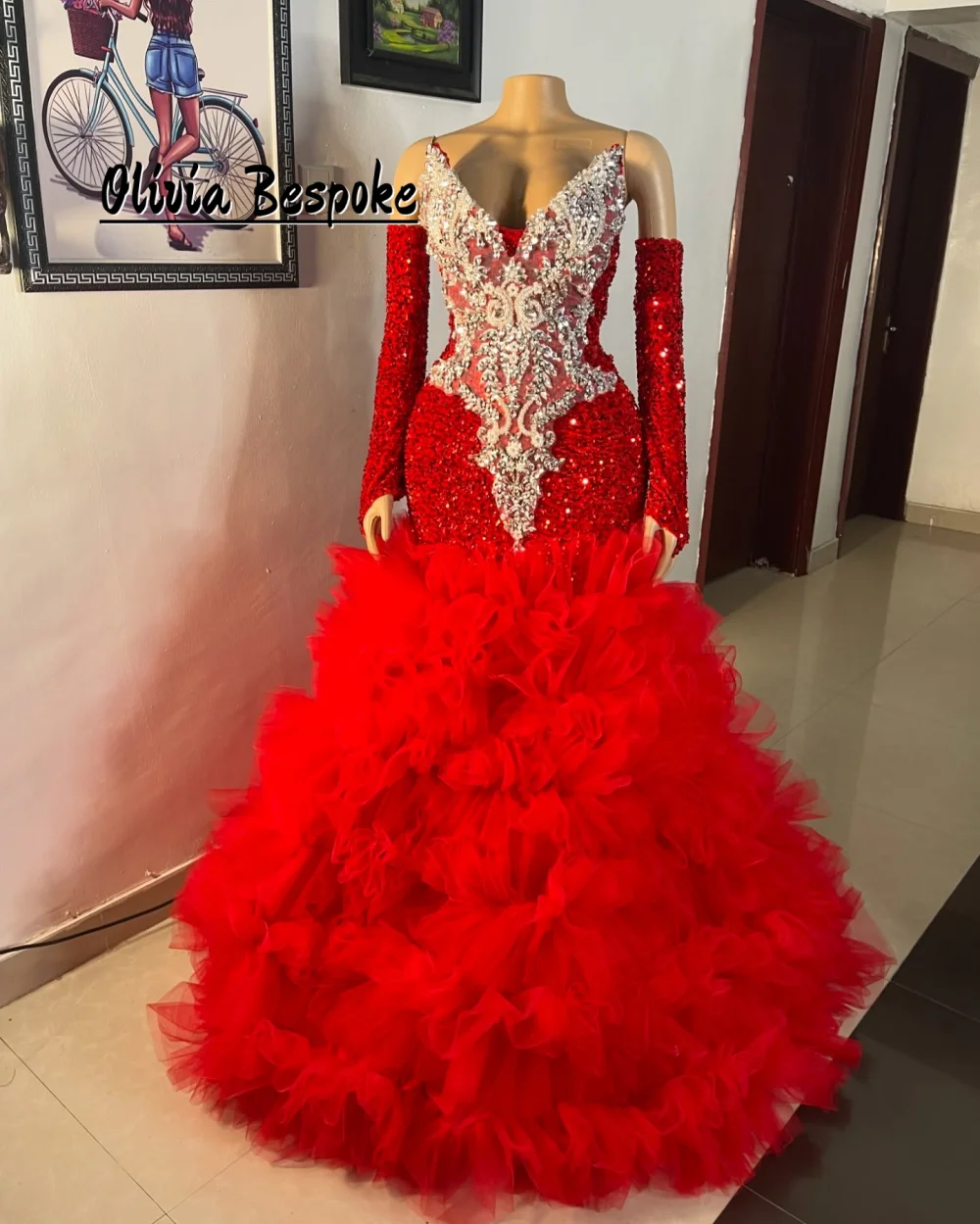 테드 튤 러치드 트레인 아소에비 이브닝 드레스 머메이드 아소에비 아프리카 파티 가운 럭셔리 드레스 여성 2025 맞춤 제작