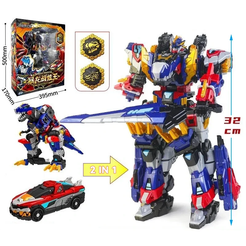Nuevo Mini Force 8 guerrero dinoide Tiranosaurio Rex Battle King transformador combinado Mecha Robot figuras de acción juguetes de deformación