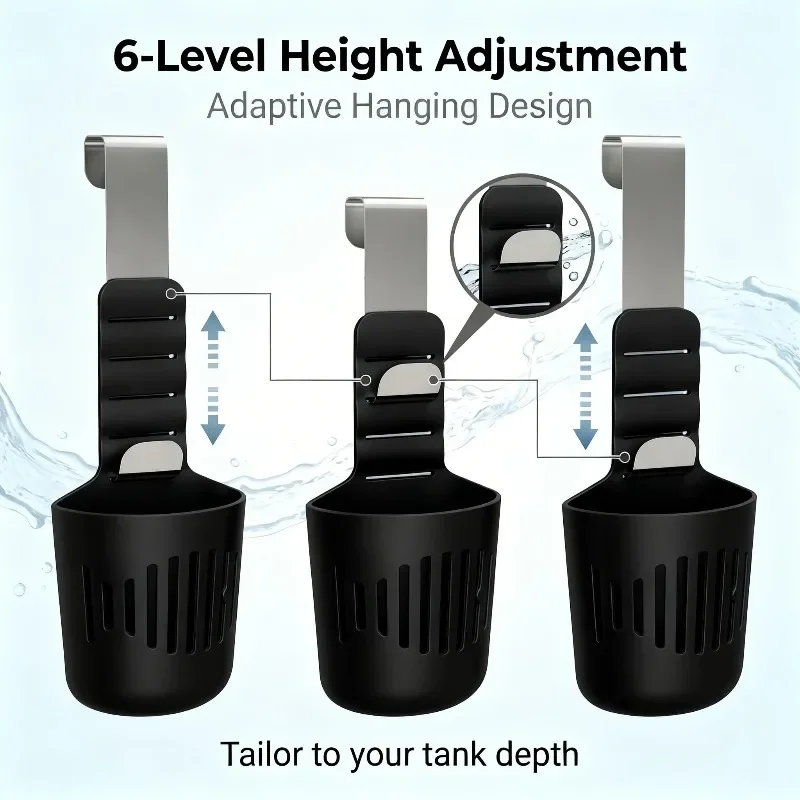 Bathroom Toilet Tank Tablet Caddy Adjustable Hanging Holder Basket for Toilet Cleaner Tablets Prevent Direct Contact with Toilet