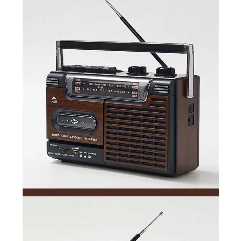 4-Band Tape Recorder Player USB SD Card Support Antique Style Vintage Audio Device with Digital PlaybackGoods in stock