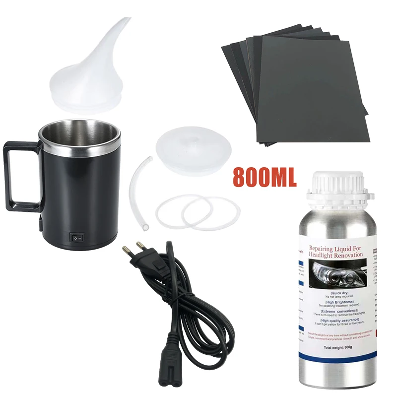 Auto Koplampen Renovatie Polijsten Kit Koplamp Restauratie Kit Workshop Automotive Care Tool 800Ml Liquid Polymer Verdamper