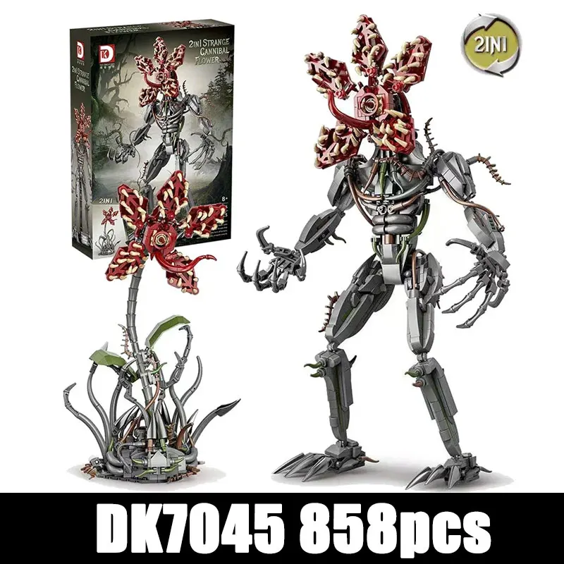 

858Pcs 2in1 Strange Carnivorous Plant Building Blocks Monster Model Kit Creative Piranha Flower Bricks Educational Toys for Kids