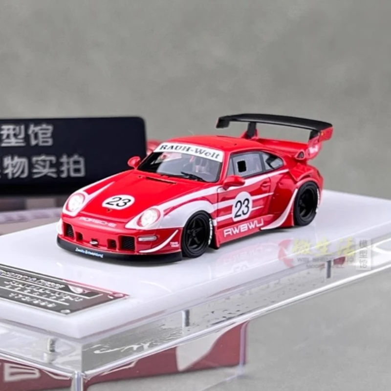 1-64-rwb-993-wu-corps-large-911-23--modele-de-voiture-en-resine-statique-en-edition-limitee-ornement-de-collection-jouet-personnalise
