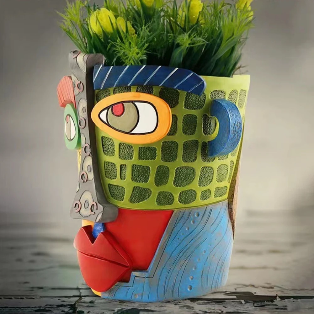

Face Flower Pot Head Planter Resin Funny Planters for Indoor Plants Abstract Beauty Face Potted Plant Container for Garden Decor