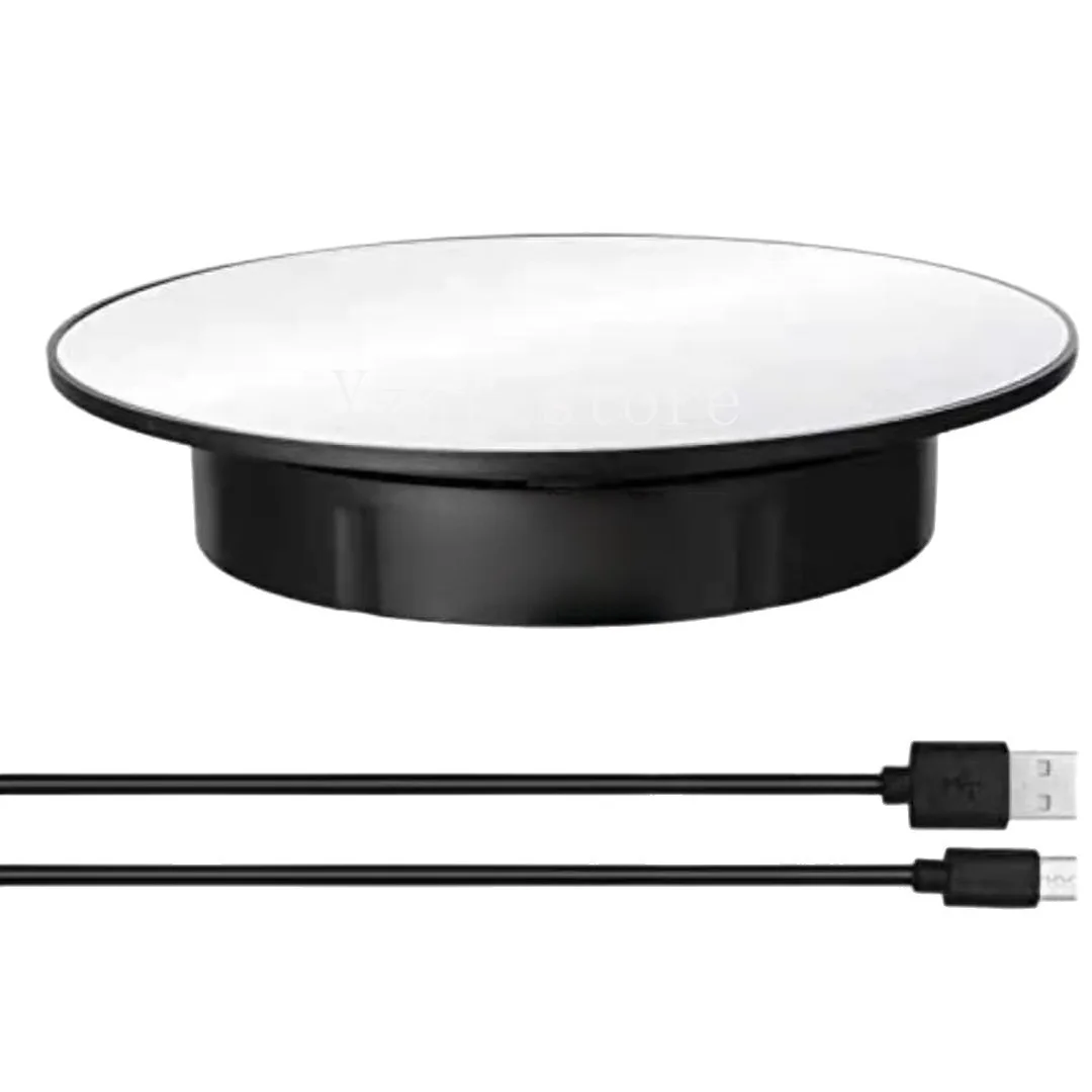 Cross-border new electric charging turntable live jewelry shooting display table intelligent adjustable speed angle automatic