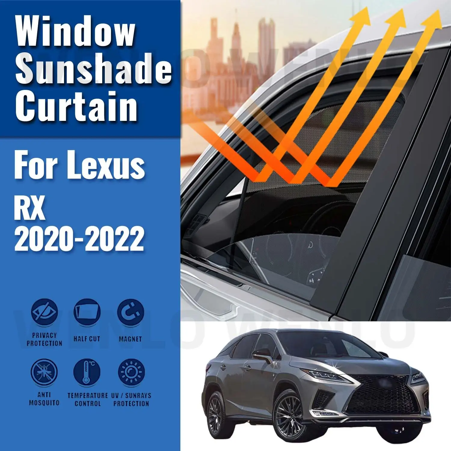 

For Lexus RX 2020-2022 Magnetic Sun shade Car Sun Visor Front Windshield Curtains Summer Window Sunshade Accesorries