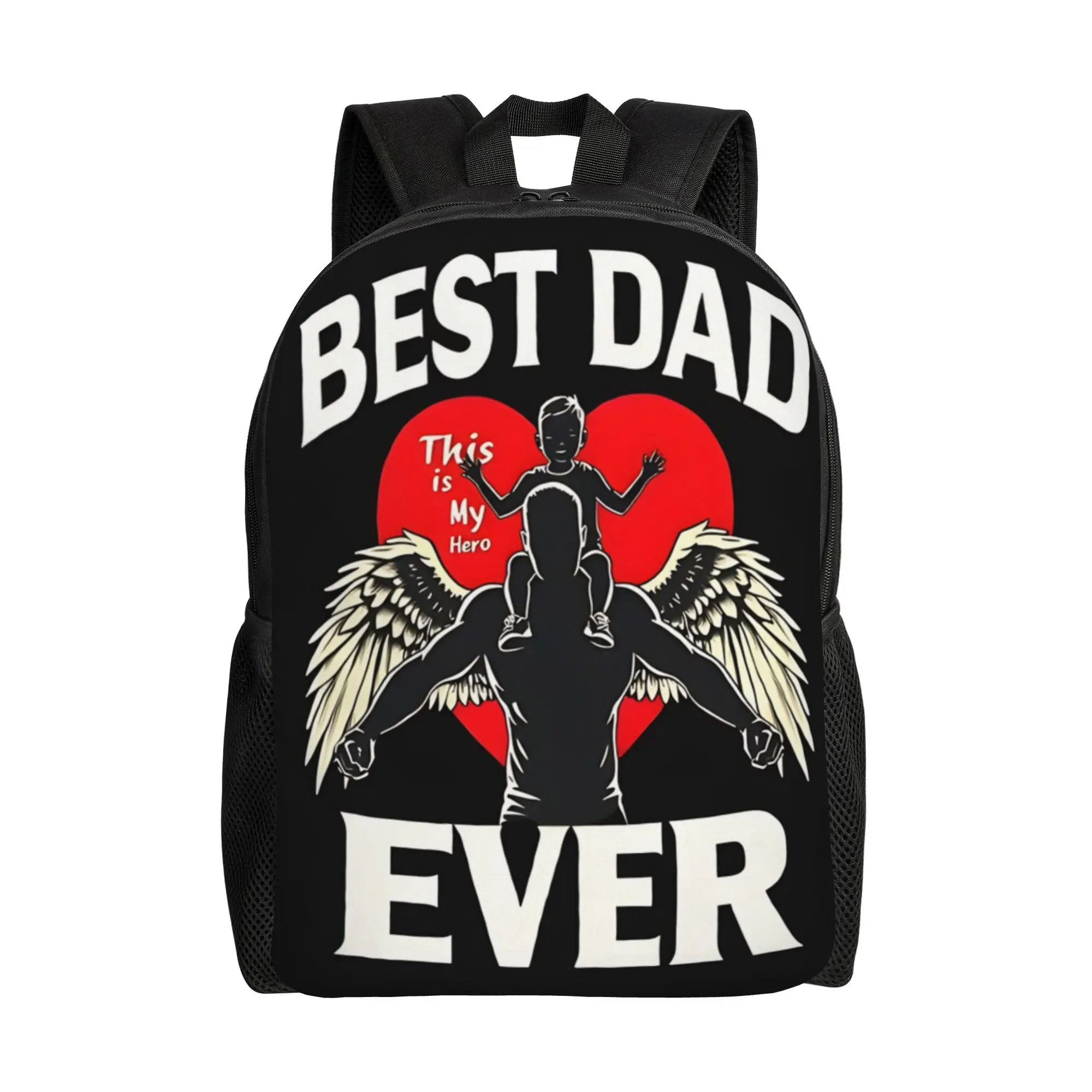 

Back to school season Harajuku Design best dad ever This is my hero Schoolbag Father's Day Couple Backpack