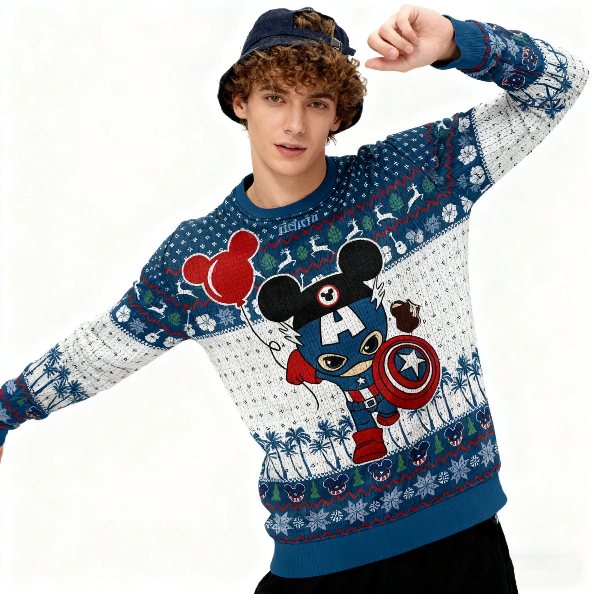 الرجل العنكبوت هالك كابتن أمريكا الرجل الحديدي مارفل خارقة Q نسخة المنتقمون شعار مفعم بالحيوية والإبداعية عيد الميلاد سترة قبيحة