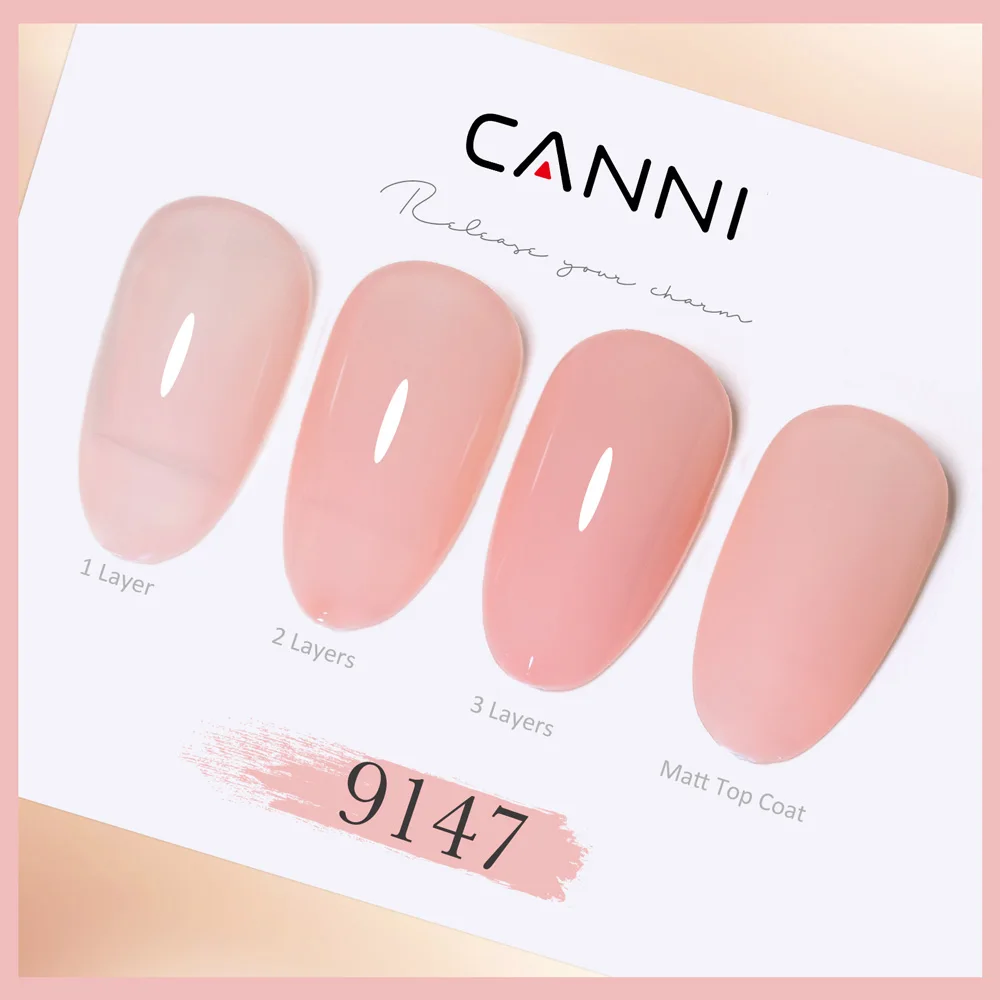 CC7 CANNI ネイルジェルポリッシュ 9ml TPOフリー ジェリーピンク セミトランスペアレント フレンチネイルカラージェルポリッシュ ソークオフ UV/LED対応 マニキュア