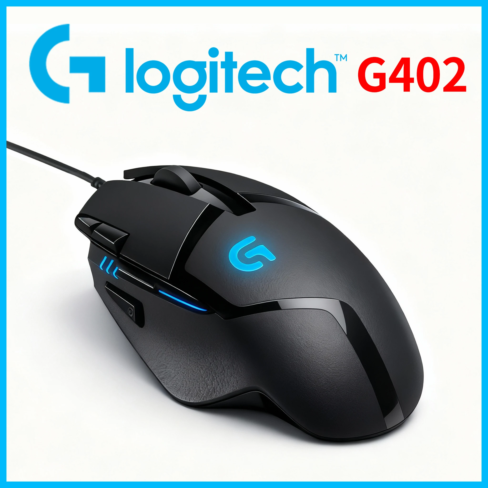 

Logitech G402 Hyperion Fury Gaming Mouse Wired 4000 DPI 8 Programmable Buttons 500 IPS Tracking 1ms Report Rate for Mac/Windows