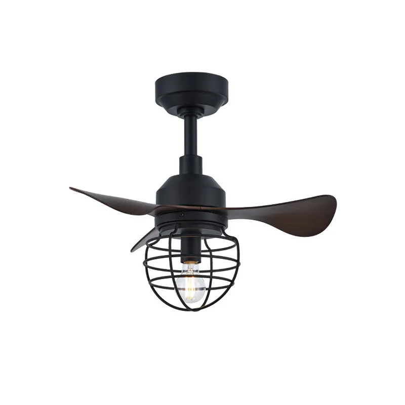 

American retro small size fan light bedroom dining room household inverter fan light study aisle integrated ceiling fan light