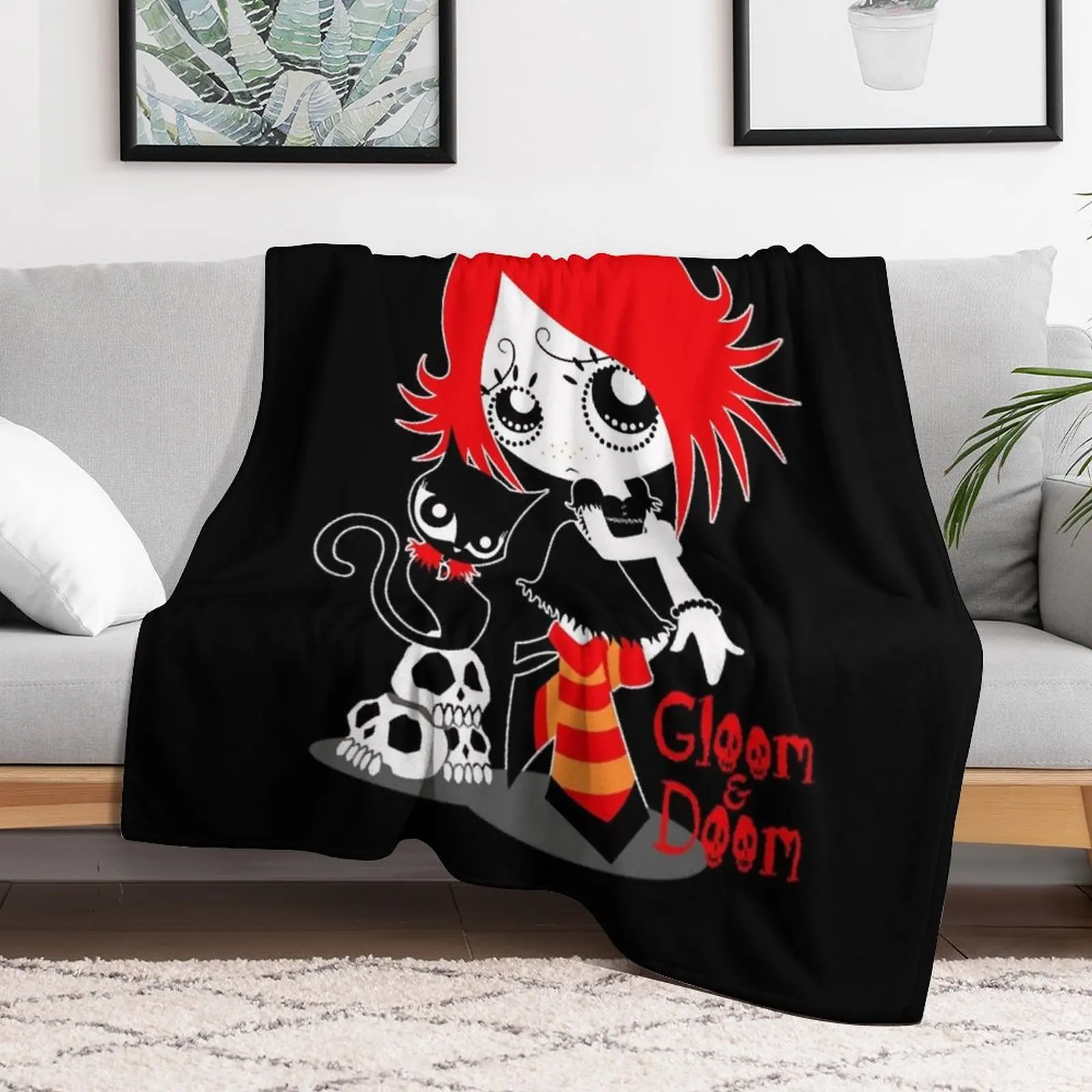 Ruby Gloom and Doom Kitty Throw Blanket Cute Luxury Thicken Loose Blankets