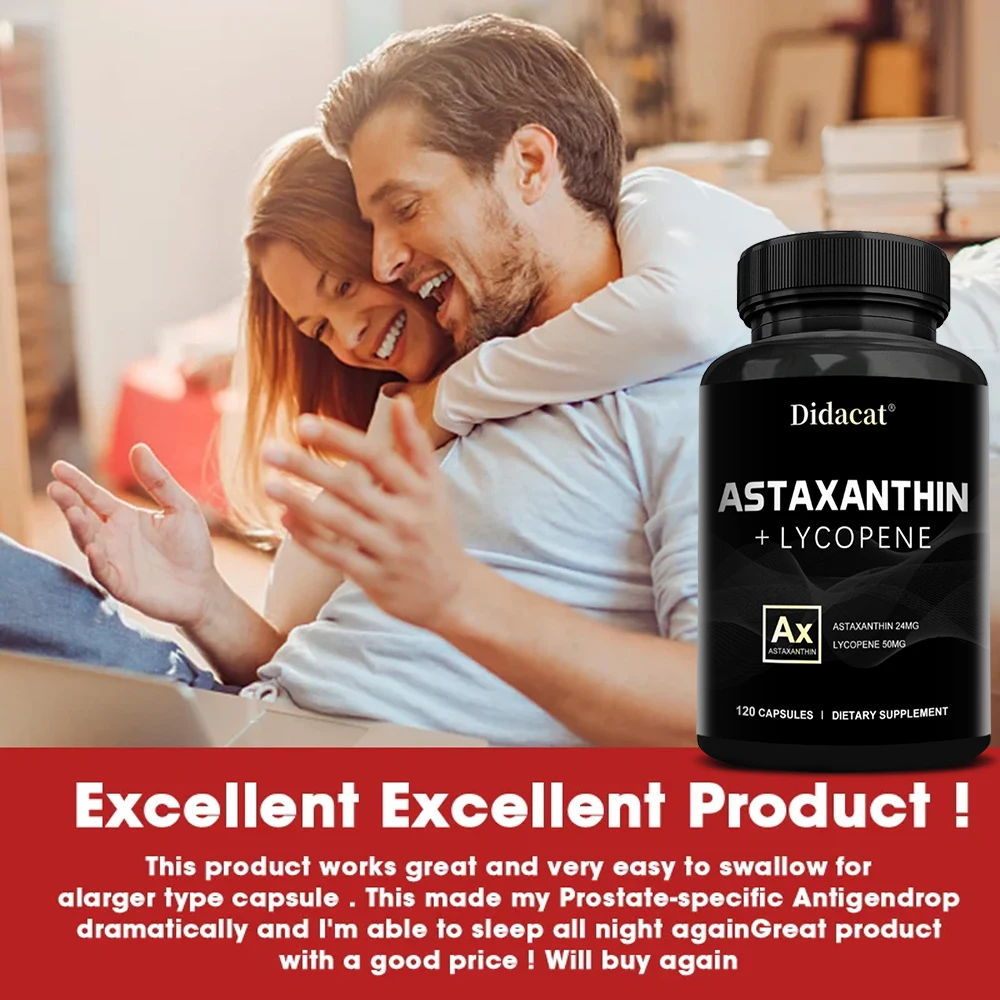 Astaxantina natural de 24 mg, un potente antioxidante, apoya la salud cardiovascular, la salud de las articulaciones y mejora la inmunidad