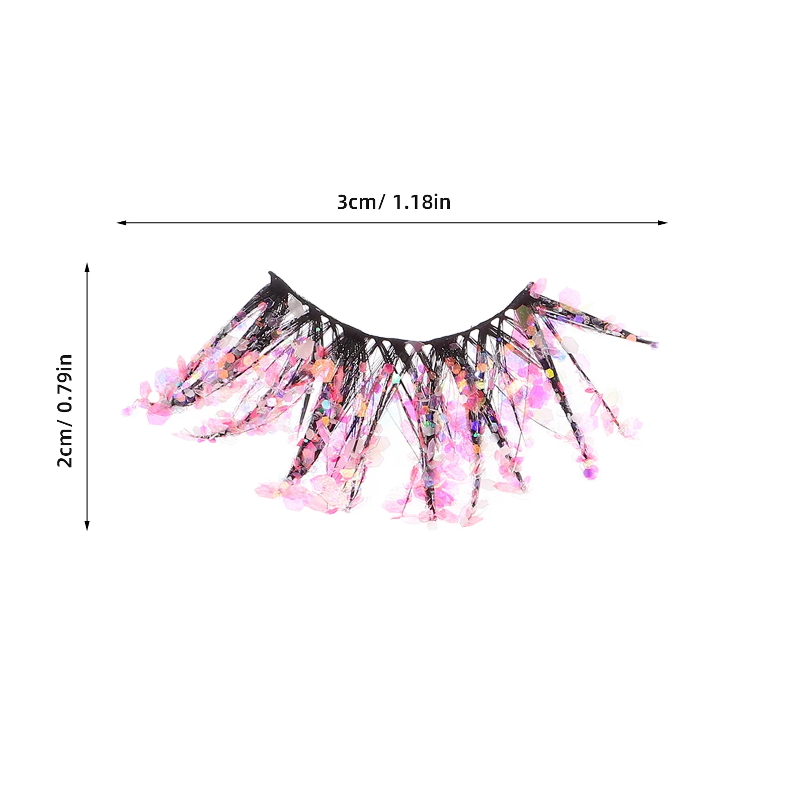 2Pairs Luminous Eyelashes 3D Glitter False Lashes Fluorescent Design Easy to Apply for Beginners Party Date Club Wear Decorative