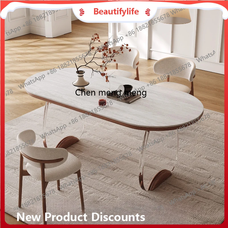 

Slate dining table household small apartment living room dining table modern simple acrylic cave stone H