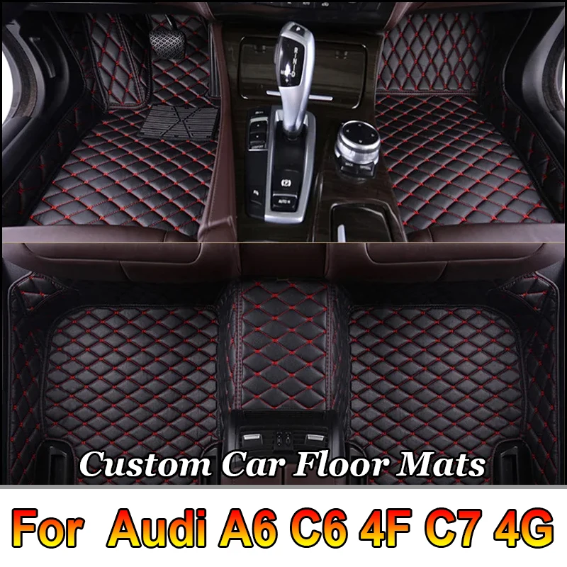 

Car Floor Mats For Audi A6 C6 4F C7 4G Avant Wagon 2007~2018 Luxury Leather Mat Anti Dirt Pad Durable Carpet Car Accessories