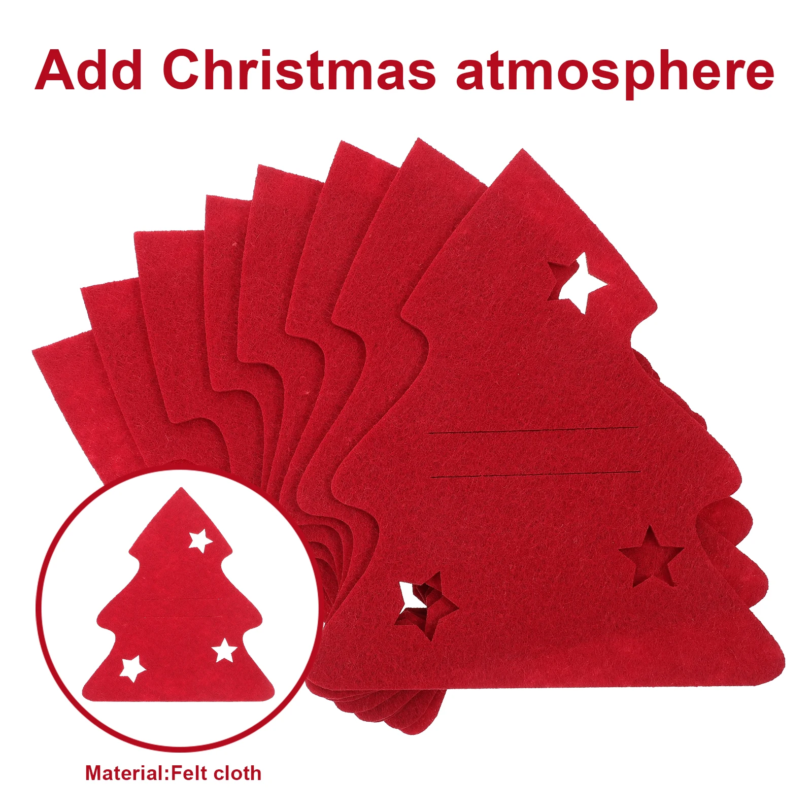 

8 Pcs Christmas Tree Tableware Set Has Merry Cutlery Holder Storage Bags Banquet