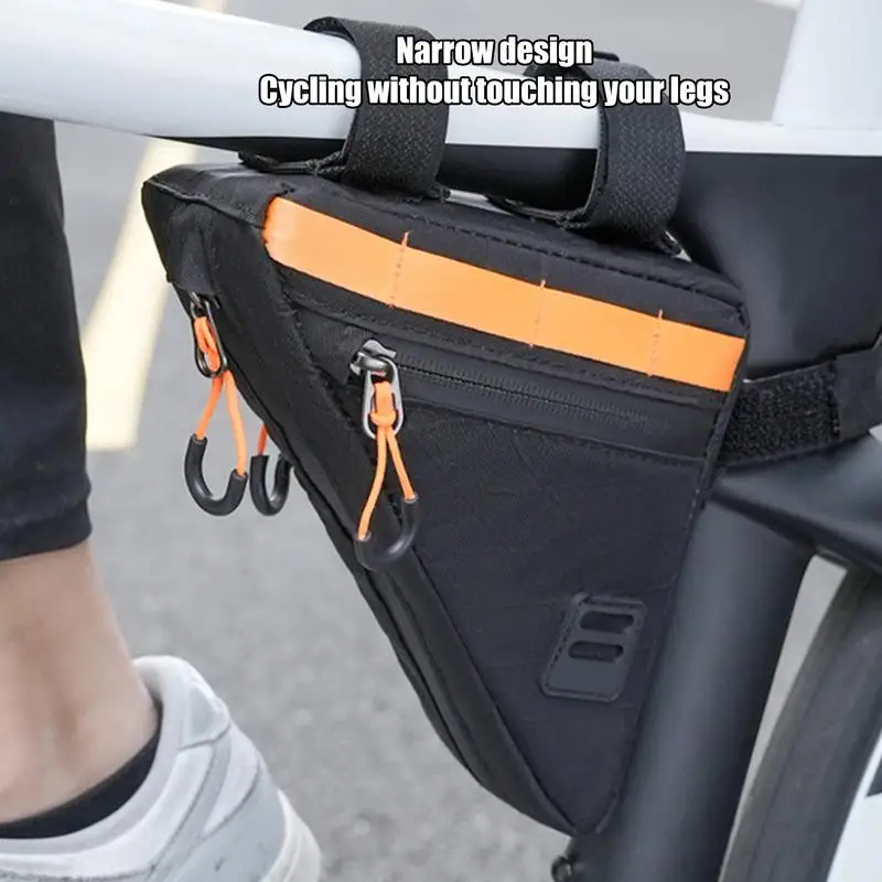 Triangle Top Tube Front Pouch Large Capacity Waterproof Top Tube Bikes Bag Stable Frame Bag Multi-Opening Design Triangle Bag