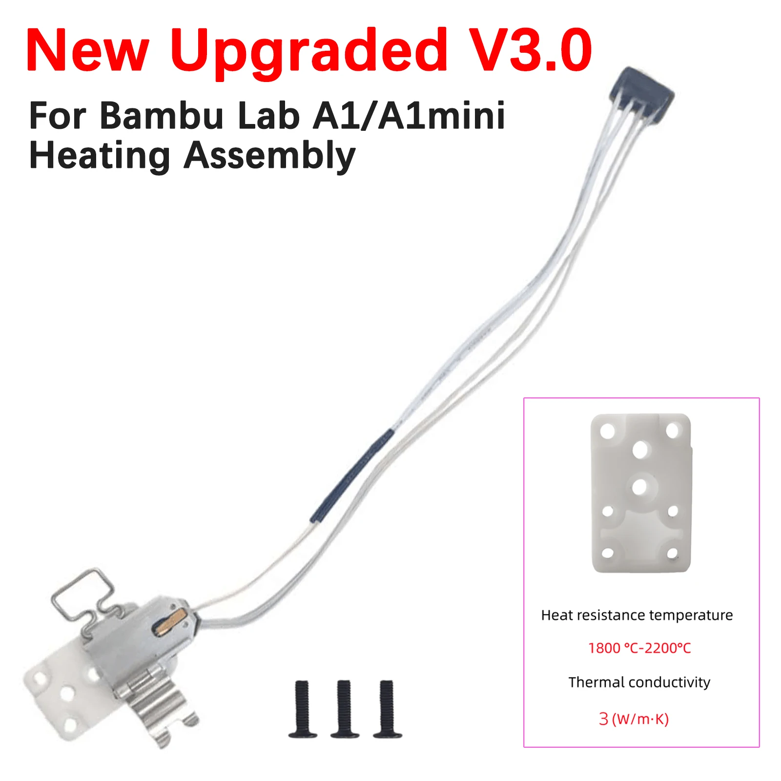 Heating Assembly Kit V1 V2 V3 For Bambu Lab A1/A1mini Hotend Mounting Heating Assembly for Bamboo A1Mini Hotend 3D Printer Parts