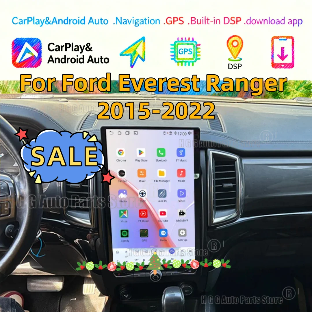 14.5inch Qualcomm 6125 CPU Android15 Screen For Ford Everest Ranger 2015-2022 Car Multimedia Video Player GPS Navigation Carplay