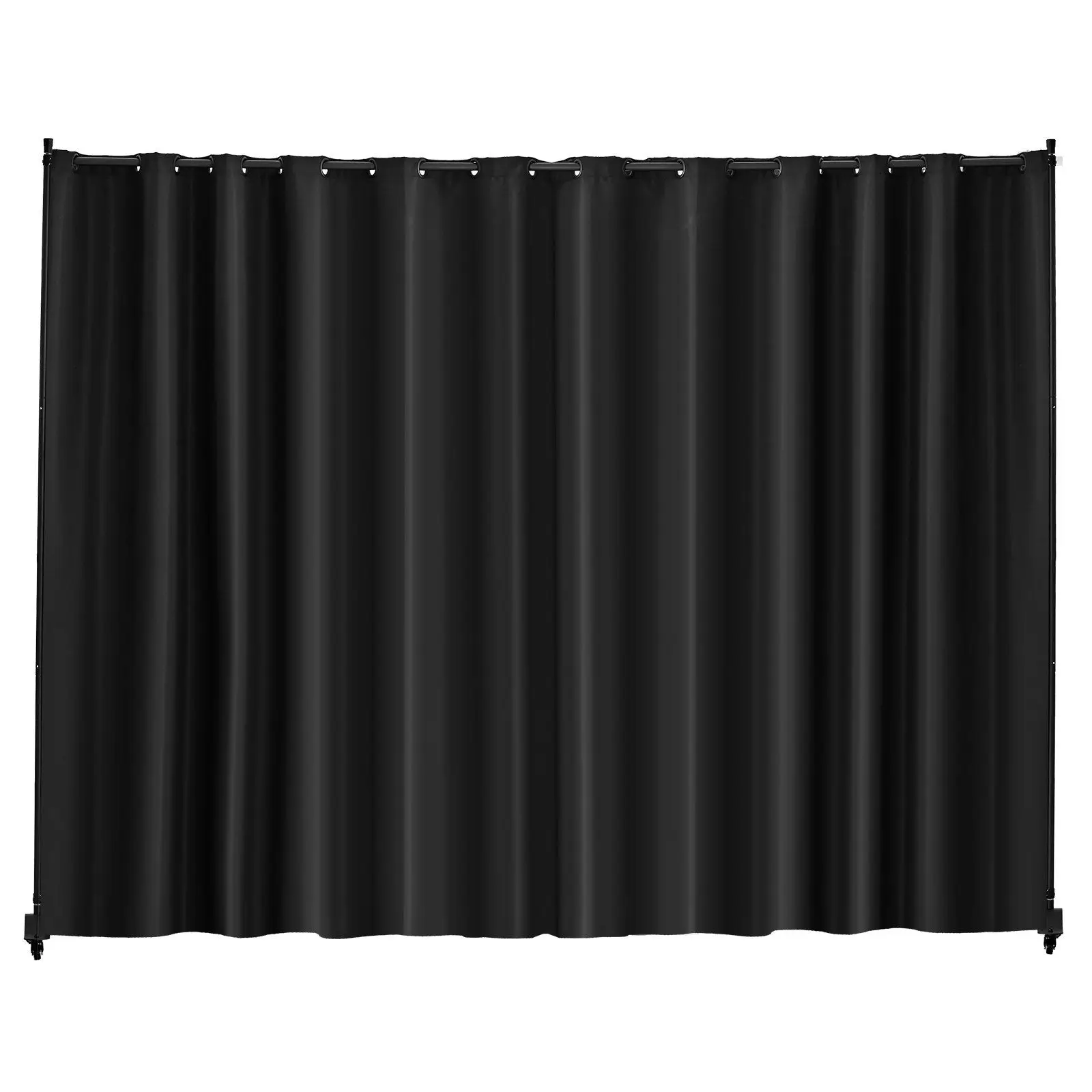Office Partition,Portable 96-120inch Black Privacy Screen Room Divider Wheels Easy-Carry Curtain Divider Stand For Office Bedroo