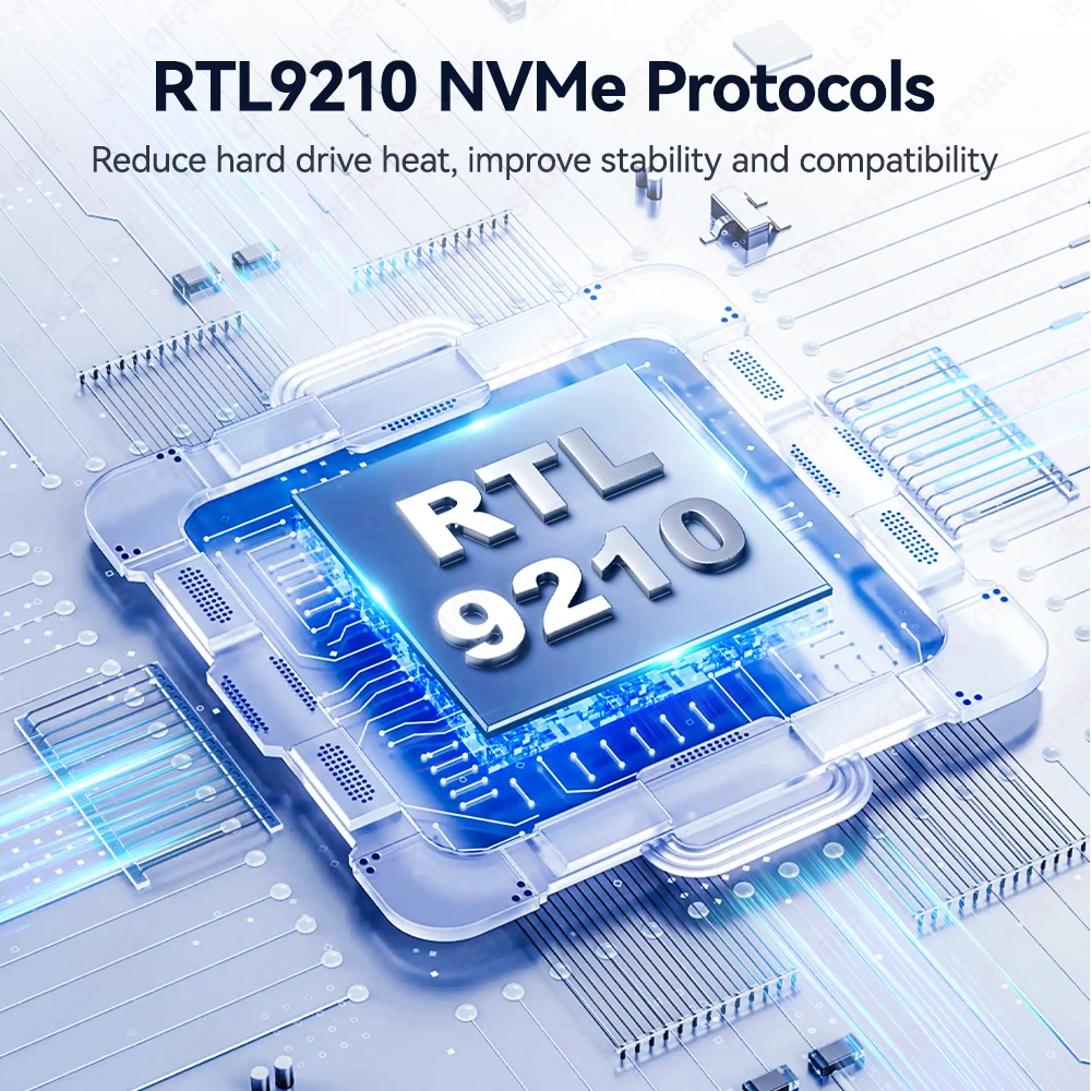 JEYI NVMe M.2 2230 SSD Enclosure（RTL9210）USB 3.2 10Gbps External Hard Drive Case Support 4TB for NVMe PCIe SSD Portable