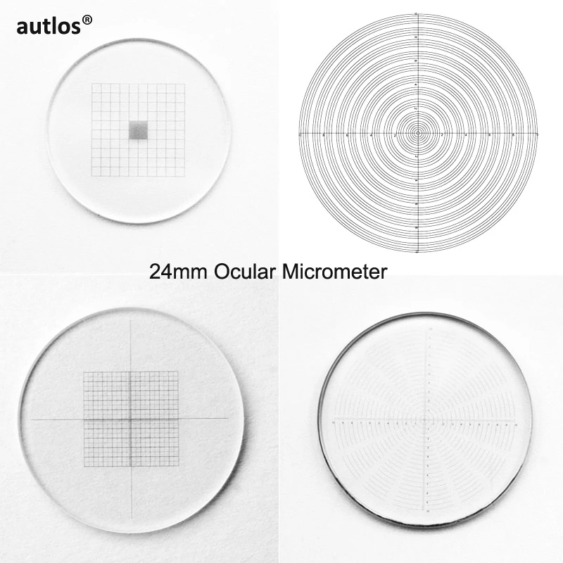 Diameter 24mm Stereo Microscope Eyepiece Micrometer Graticule Ruler Ocular Reticle for Olympus Microscope CX23 BX SZX Series