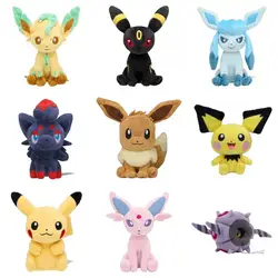 15cm Original Pokemon Fit Plush Stuffed Toys Ambipom JigglypuPikachu EEvee Whirlipede Pichu Glaceon Zorua Espeon Cute Doll Gitfs