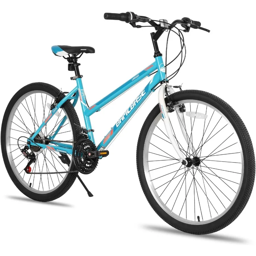 

Bamcbase Womens Mountain Bike 24 26 Inch 21 Speeds Hybrid Commuter Bicycle for Adults Sport Hardtail Trail MTB Ideal for Urban
