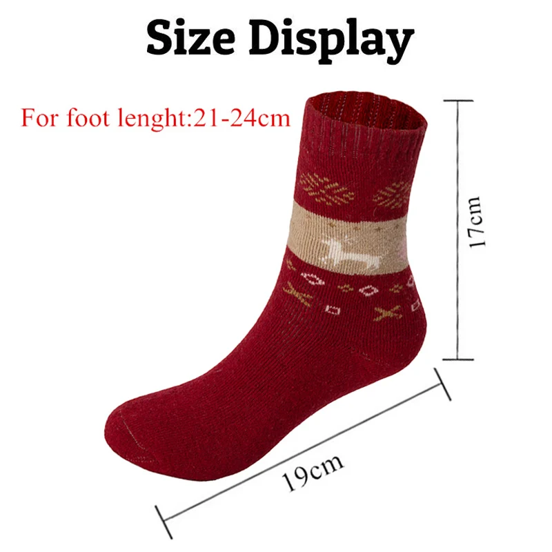 3 Pairs/Set Winter Women Socks Rabbit Fur Warm Thicken Soft Wool Essential Comfortable Christmas Snowflake Deer Female Socks