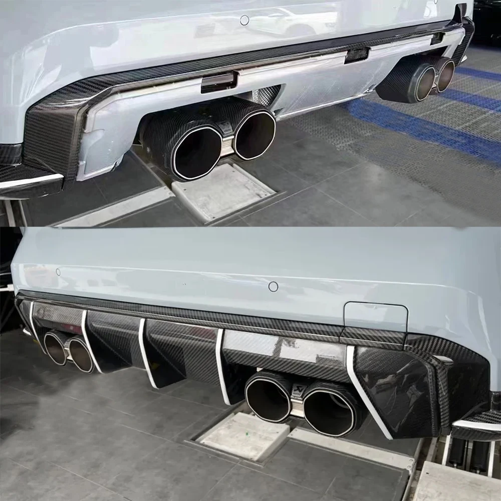 G80 100% ألياف الكربون الجافة المصد الخلفي الفاصل الشفاه المفسد طقم الجسم الناشر ل G80 G82 G83 M3 M4 2021 + المصد الخلفي