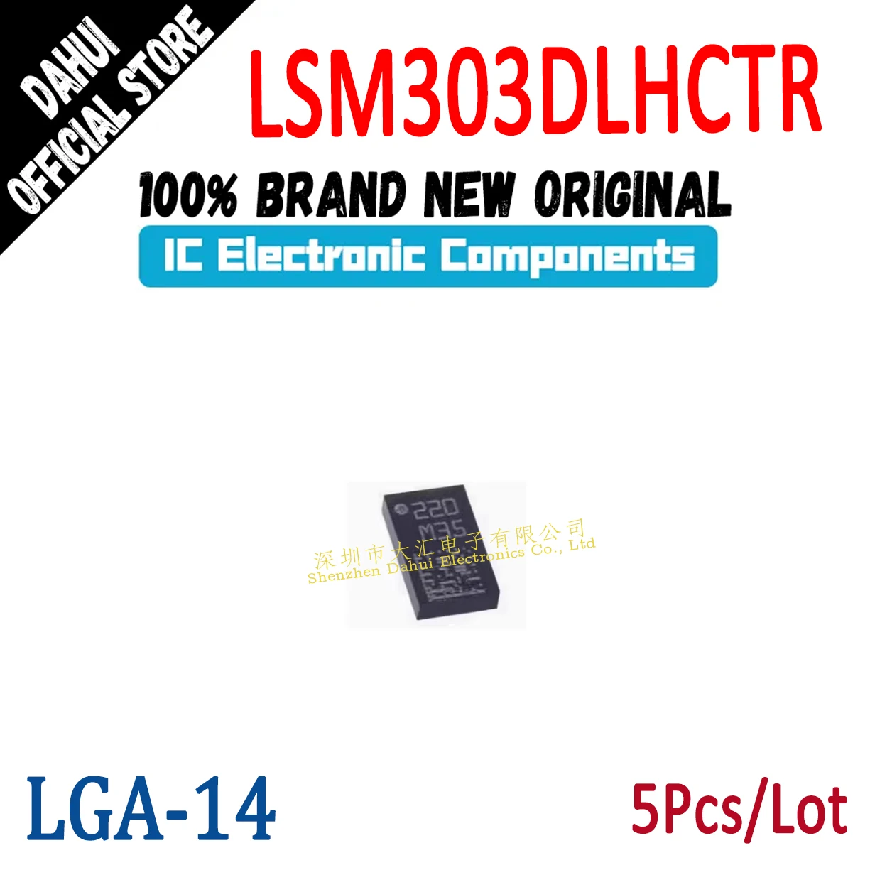 

5Pcs LSM303DLHCTR LSM303DLHC Silkscreen M35 LGA-14 Motion sensor chip IC New original
