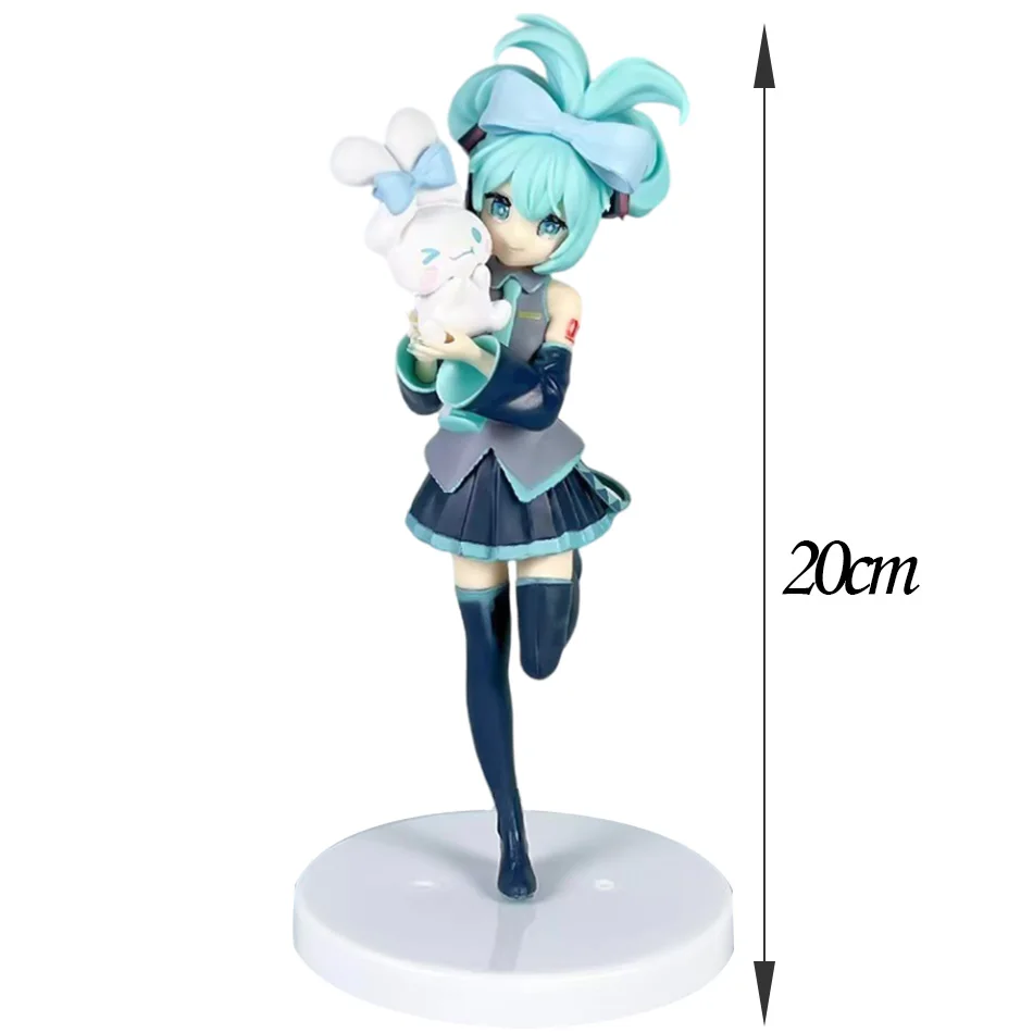 14-20cm Anime Hatsune Miku Figure X Cinnamoroll Peripheral Collectible PVC Models Decorative Decorations Children Kawaii Gift