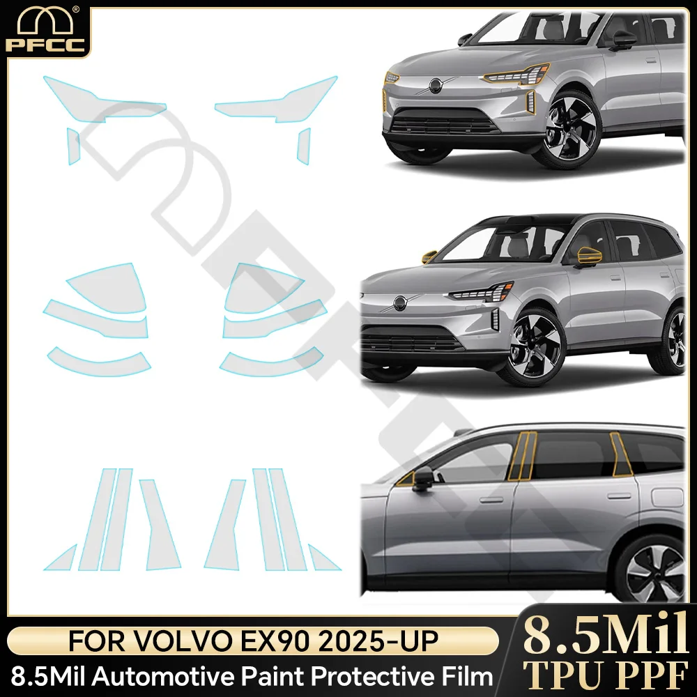 

TPU For Volvo EX90 2025 Headlight Rearview B C Pillars Protection Film PPF Car Sticker Anti-scratch Protective Accessories