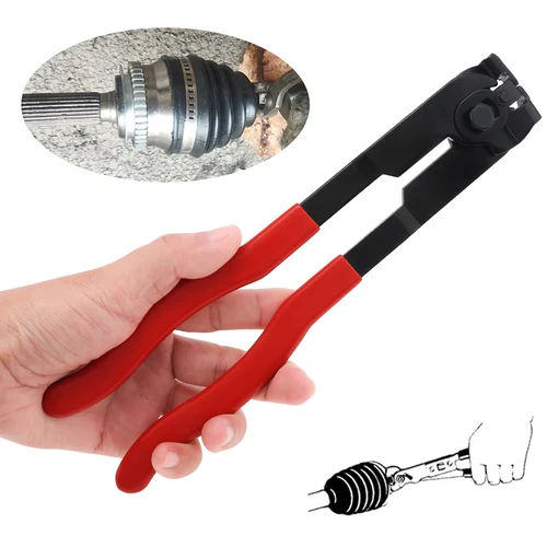 Imagen 2 del producto Abrazadera de cubierta antipolvo, alicates de abrazadera de arranque CV de alta resistencia, herramienta de junta para la mayoría de los coches ATV con 20 bandas de engarzado ajustables, mango antideslizante