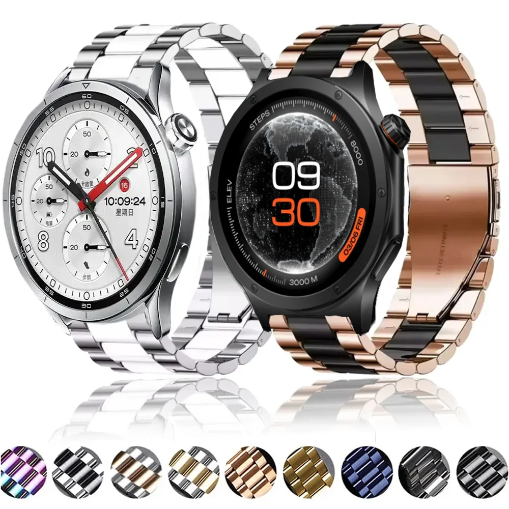 Bracelet en acier inoxydable de 22 mm pour Xiaomi Watch 5 S5 S4 S3 S2, OPPO Watch S X3 X2 X Oneplus Watch 4 3 2 2R Lite