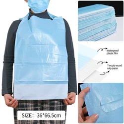 20Pcs Adult Washable Bibs Rice Pocket The Elderly Portable Waterproof Feeding Lunch Food Elders Disposable Aged For Adult Unisex