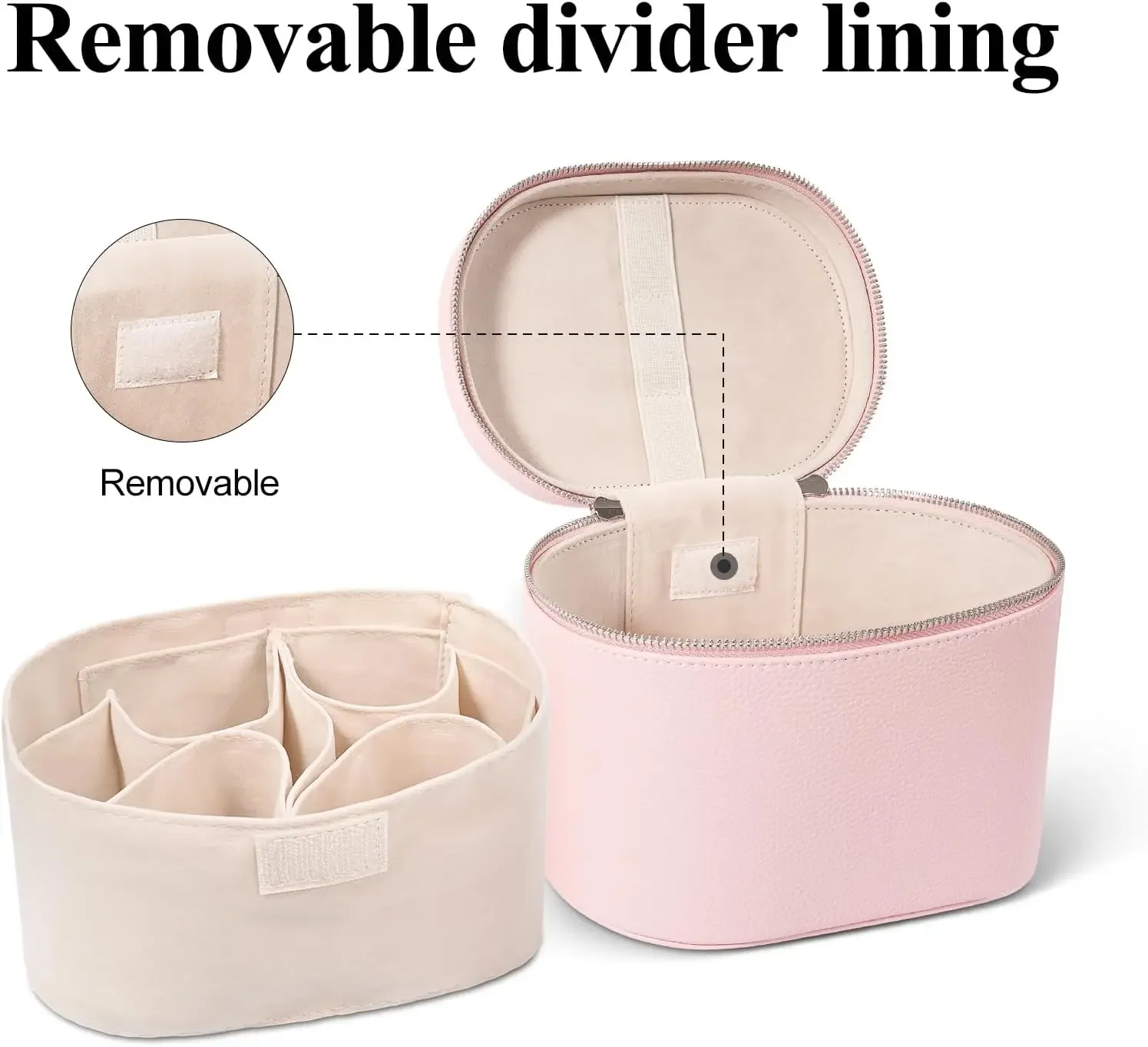 Portable Cosmetic Organizer Bags, Makeup Bag, Toiletry Bag for Women, Travel Make up Case with Compartments and Handle