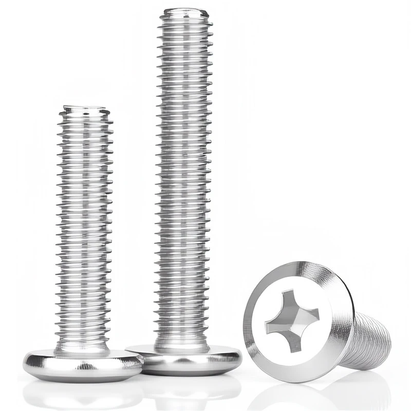 Acid Resistant 304SS Beveled Countersunk Screws, Chamfer Cross Flat Head Fasteners M4 M6 For Corrosive Environment Assembly 100-