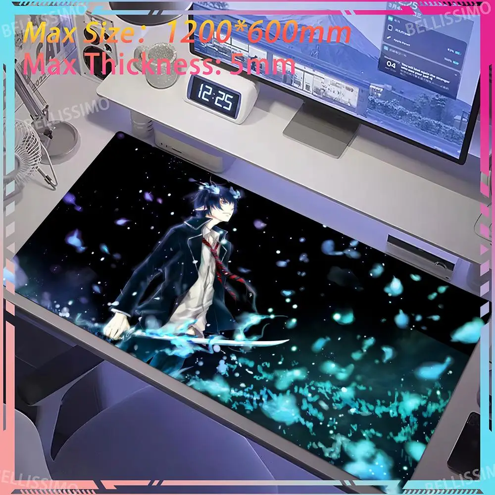 Anime B_Blue Exorcist Cute office accessories Non-slip game mat XXL Desk mat Keyboard mat Lock edge mat Oversized game mouse pad