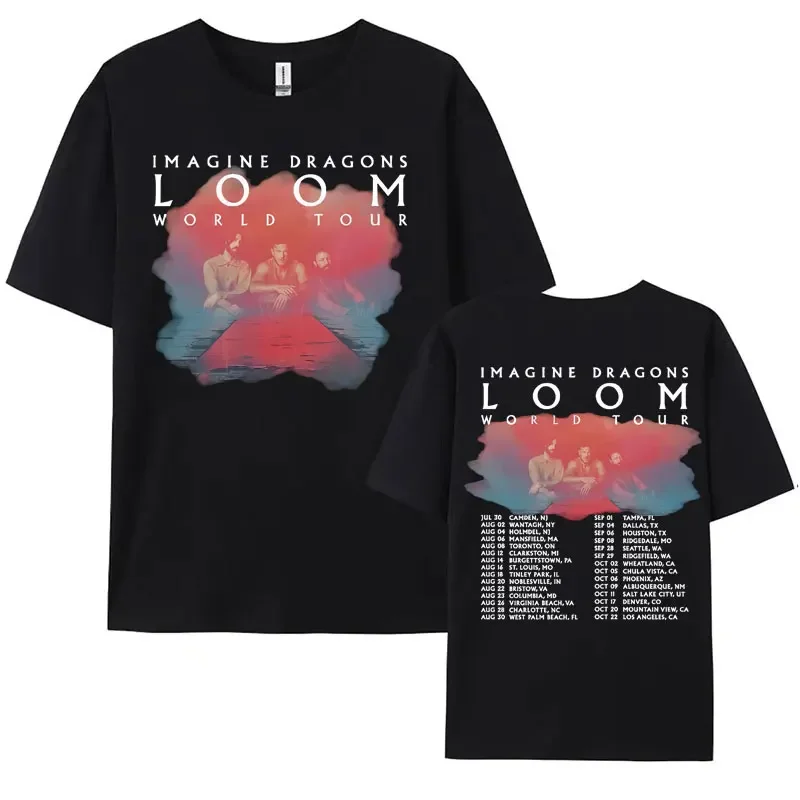 Imagine Dragons Band - Loom Tour 2024 nuovo Album Graphic T-shirt uomo donna Harajuku Hip Hop Punk oversize 100% cotone T-shirt